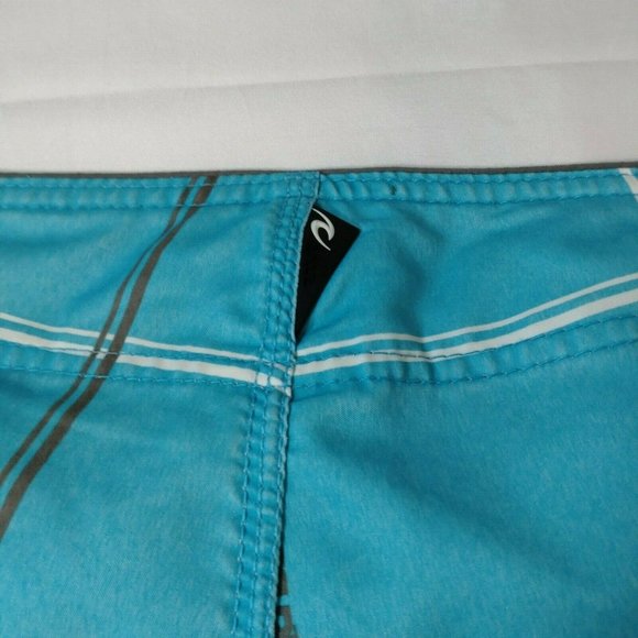 Rip Curl Blue White Chequered Board Shorts Size 32 - Picture 3 of 11